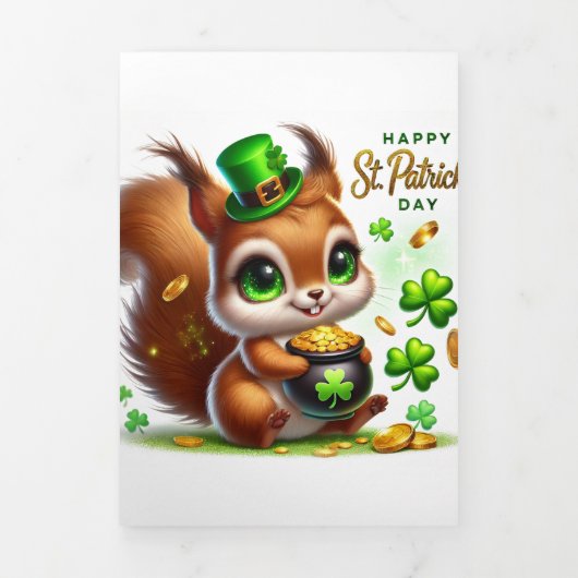 Fin D'année Trois Volets Carte de la Saint Patrick avec écureuil (Page de couverture)