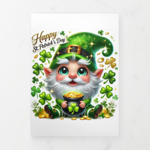 Fin D'année Trois Volets Carte de la Saint Patrick avec Festival Gnome