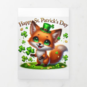 Fin D'année Trois Volets Carte de la Saint Patrick avec Fox