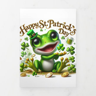 Fin D'année Trois Volets Carte de la Saint Patrick avec grenouille