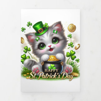 Fin D'année Trois Volets Carte de la Saint Patrick avec Kitty