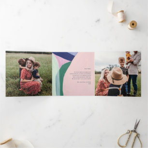 Fin D'année Trois Volets Carte de vœux de Noël artistique avec photo