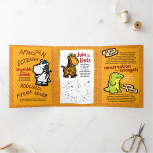 Fin D'année Trois Volets Carte de voeux pour le casse-tête Wildlife Rhino T