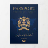 Fin D'année Trois Volets Carte du monde de mariage de destination de passep (Page de couverture)