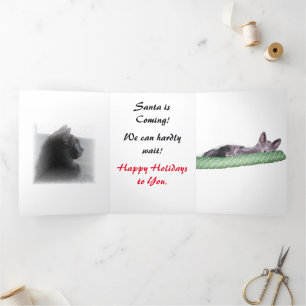 Fin D'année Trois Volets Carte Triptyque - Exaltation de Noël