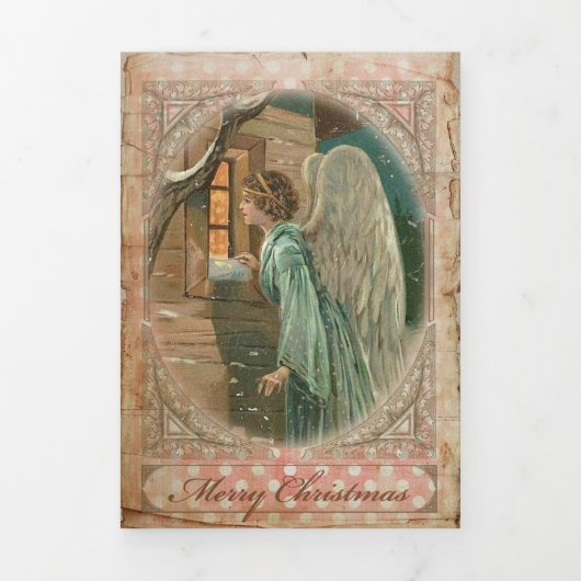 Fin D'année Trois Volets Noël Angel 3 - Carte de voeux (Page de couverture)