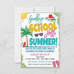 Fin de l'année scolaire Invitation de fête d'été