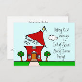 Fin de l'école / Début du Invitation de la fête d' (Devant / Derrière)