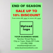 Fin de saison Vente Business Light Green Poster (Devant)