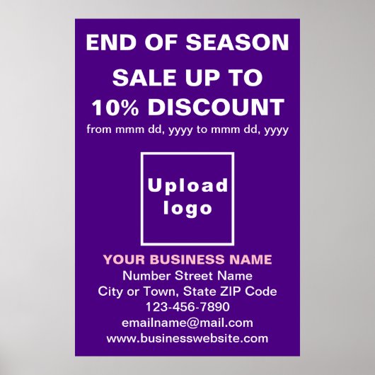 Fin de saison Vente Business Purple Poster (Devant)