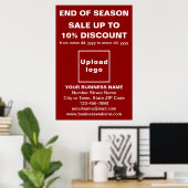 Fin de saison Vente Business Red Poster (Bureau à domicile)