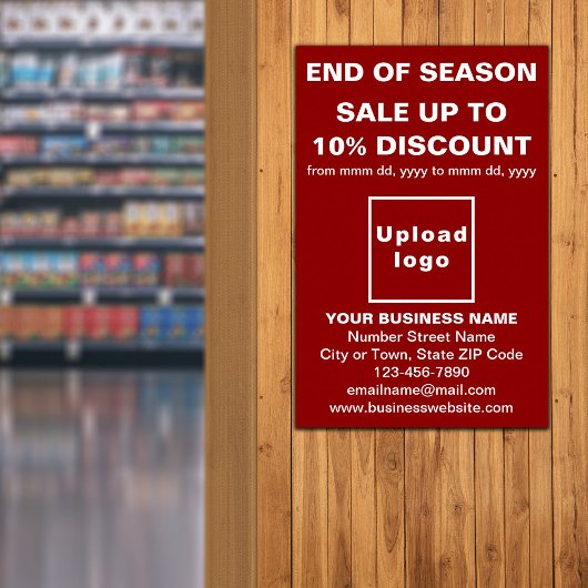Fin de saison Vente Business Red Poster