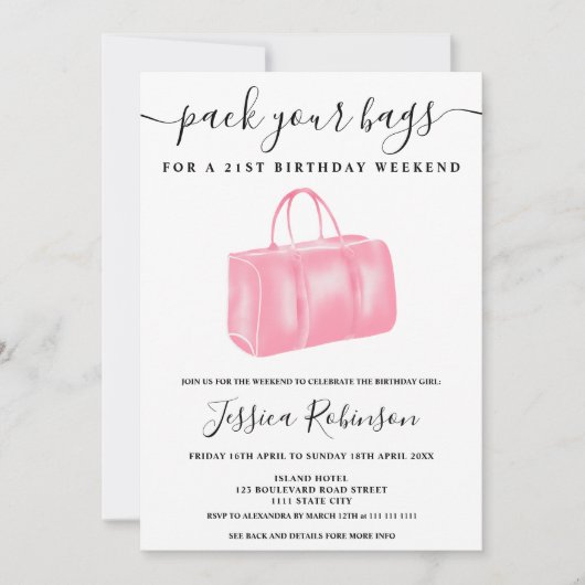 Fin de semaine du programme d'anniversaire du sac (Devant)