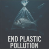 Fin des déchets plastiques - Sticker de sensibilis (Devant)