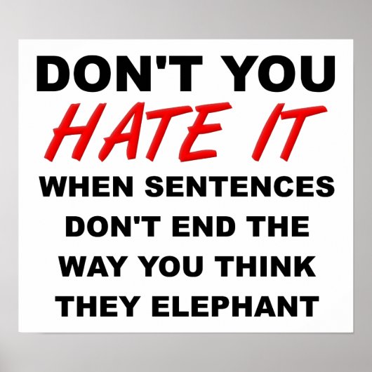 Fin des phrases Drôle Poster (Devant)
