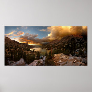 Fin Dome Middle Rae Lake Sunset - John Muir Trail Poster
