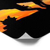 Fin du sentier Silhouette avec affiche du coucher (Coin)