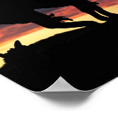 Fin du sentier Silhouette avec affiche du coucher (Coin)