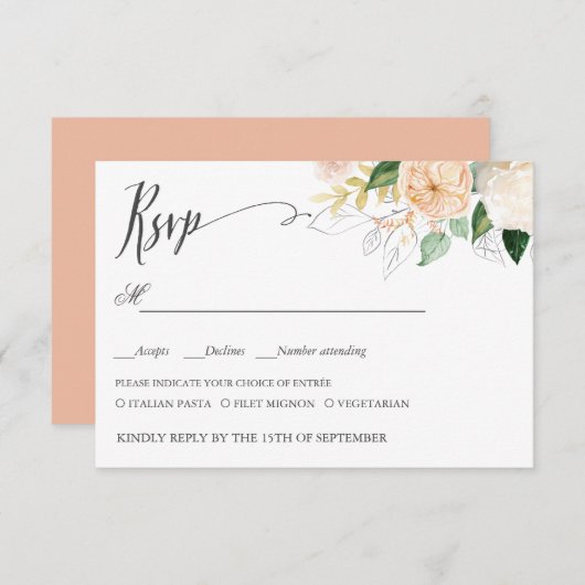 Fin été MARIAGE RSVP REPAS CHOIX (Devant / Derrière)