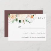 Fin été Orange Botanique MARIAGE RSVP (Devant / Derrière)