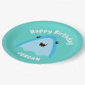 Fin-tastic haai verjaardagsfeestje Kinder onder he Papieren Bordje (Gekanteld)