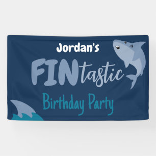 Fin-tastic haai verjaardagsfeestje Kinder onder he Spandoek
