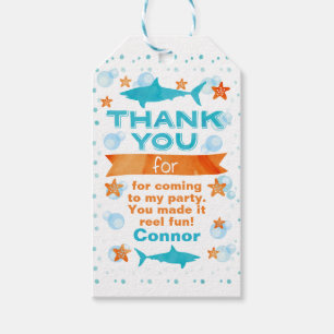 Fin-tastic Shark Birthday Favor Tag Cadeaulabel