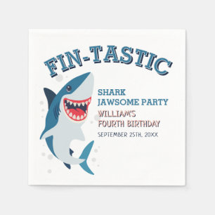 Fin-tastic Shark Verjaardag Jawsome Verjaardag Servet