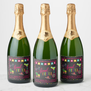 Final Fiesta Bachelorette Party Sparkling Wijnetiket
