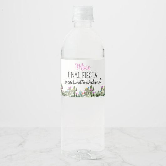 Final Fiesta Personalized Water Bottle Label Waterfles Etiket (Voorkant)