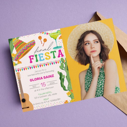 Final Fiesta Photo Bachelorette Party Kaart