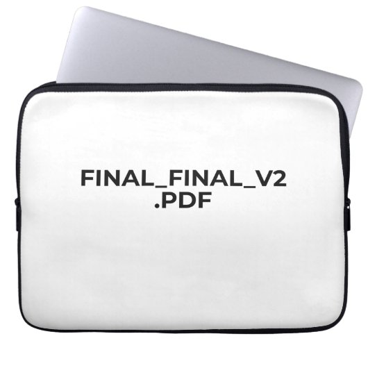 FINAL_FINAL_V2.PDF Funny Minimalist Laptop Sleeve (Voorkant)