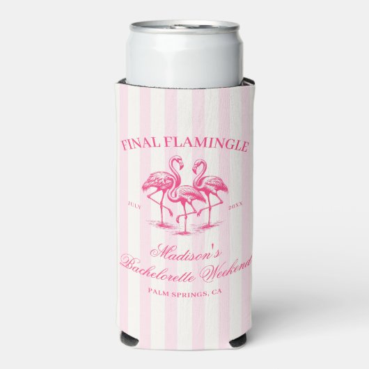 Final Flamingle Roze Gestreepte Bachelorette (Seltzer Voorkant)
