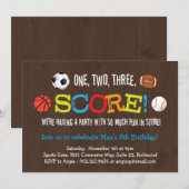 Finale Score Sports Anniversaire Fête Invitation (Devant / Derrière)
