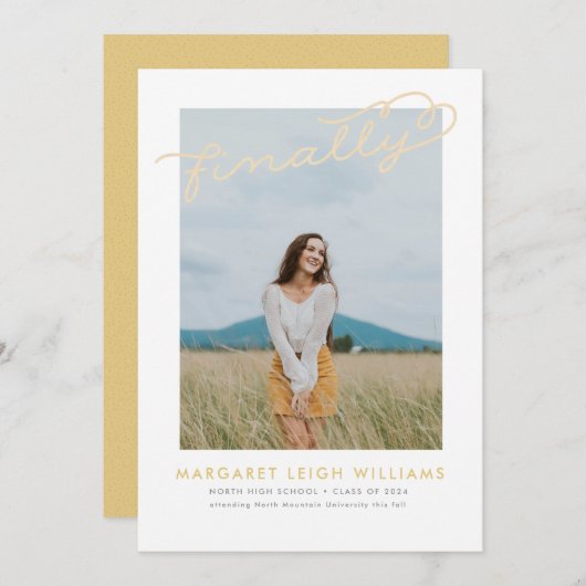 Finalement Faire-part d'obtention d'un diplôme de  (Devant / Derrière)