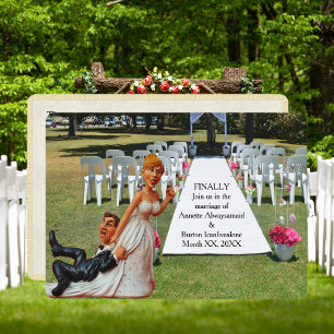 Finalement Obtenir Wed Drôle Invitation Couple Cou