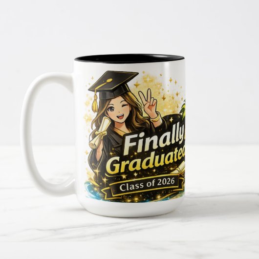 Finally Graduated Mug Class of 2026 Gift  (Gauche)