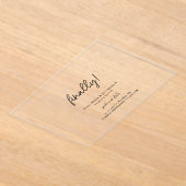 Finally Script Minimalist Wedding Save the Date Acryl Uitnodigingen (Laagn)