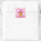 Finance Chick #8 Vierkante Sticker (Tas)