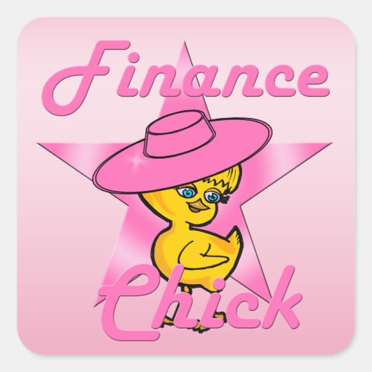 Finance Chick #8 Vierkante Sticker (Voorkant)