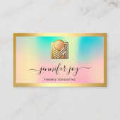 Finance Consulting Broker Gold Holografische QR Lo Visitekaartje (Voorkant)