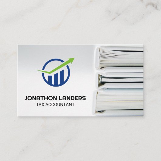 Finance Logo | Accountant Record Keeping Books Visitekaartje (Voorkant)