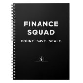 Finance Squad – Count. Save. Scale Notitieboek (Voorkant)