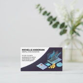 Finance Tech Tools en Grafiek Visitekaartje (Staand voorkant)