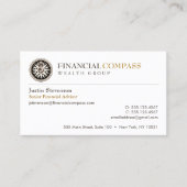 Financial Advisor Analyst Finance Compass Visitekaartje (Voorkant)