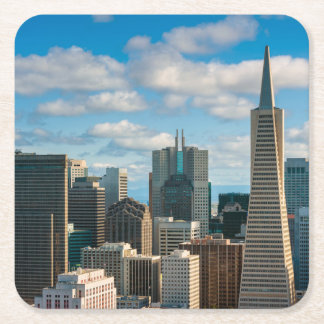 Financial District Skyline van San Francisco Vierkante Kartonnen Onderzetter