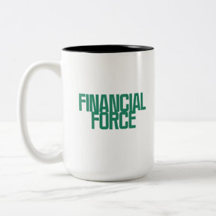 Financial Force Economisch Analist Power Design Tweekleurige Koffiemok