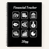 Financial Tracker White en Black Notitieboek (Voorkant)