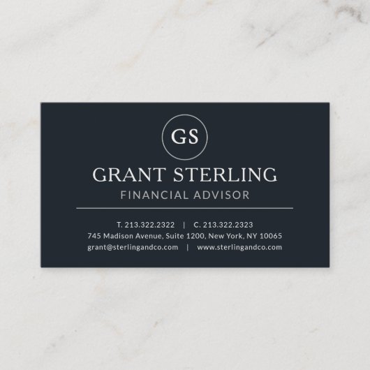 Financieel adviseur Black Silver Luxury Visitekaartje (Voorkant)