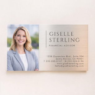 Financieel adviseur foto geborsteld metaal visitekaartje